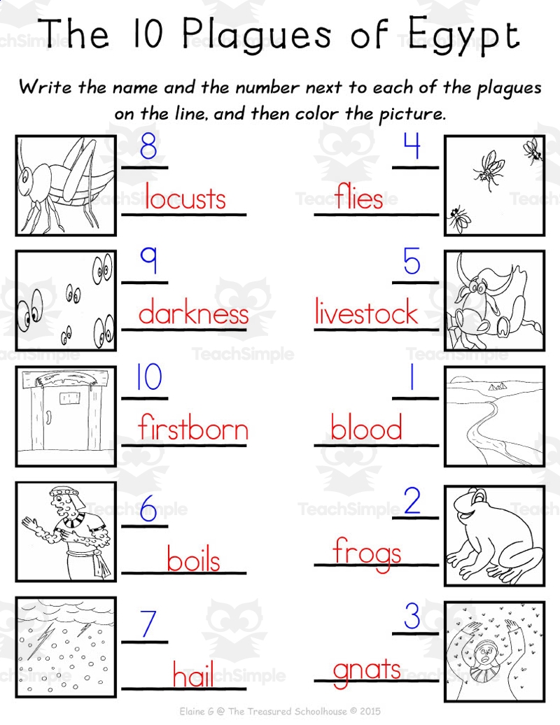 10 Plagues Of Egypt Printable