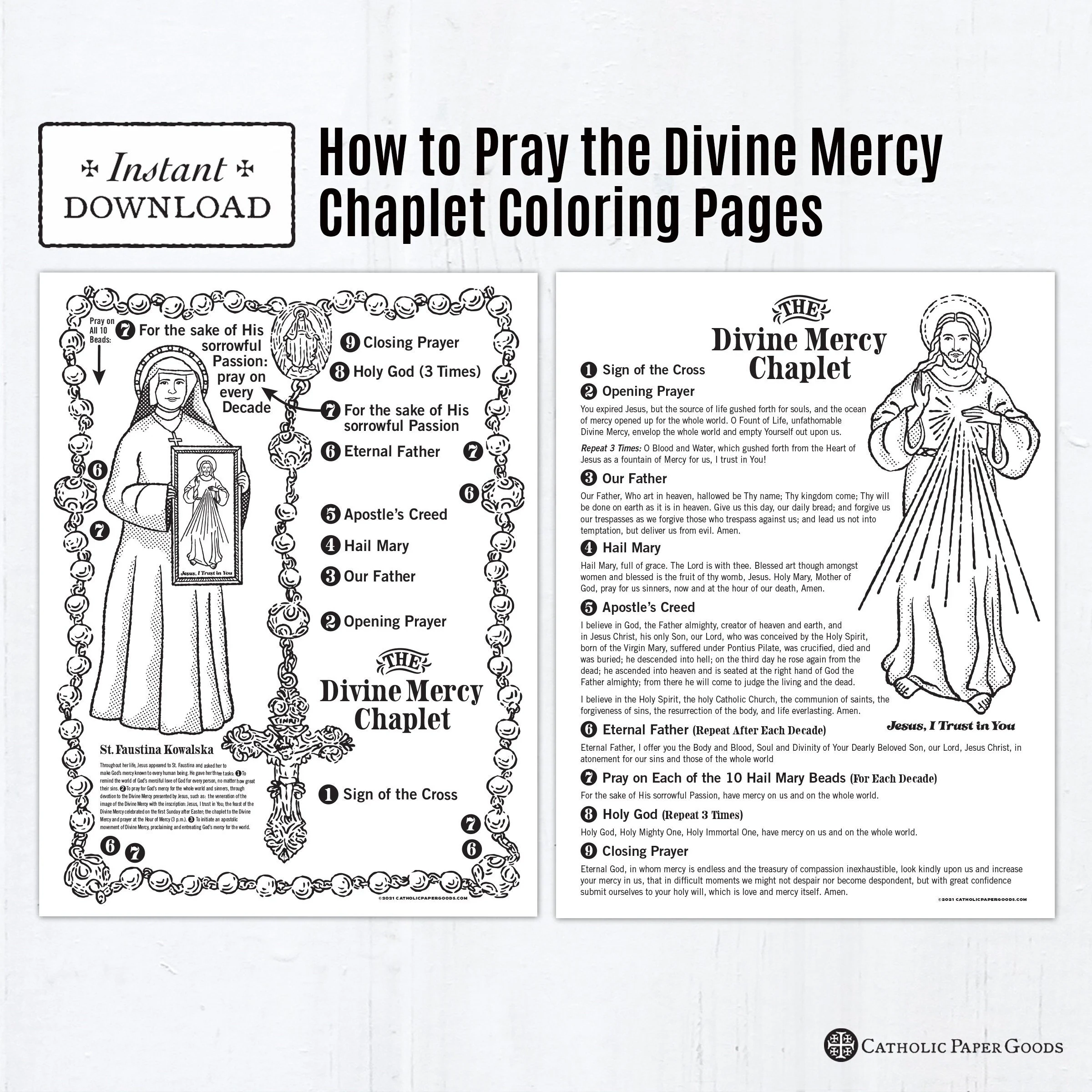 The Divine Mercy Chaplet Catholic Coloring Pages Catholic Prayers 