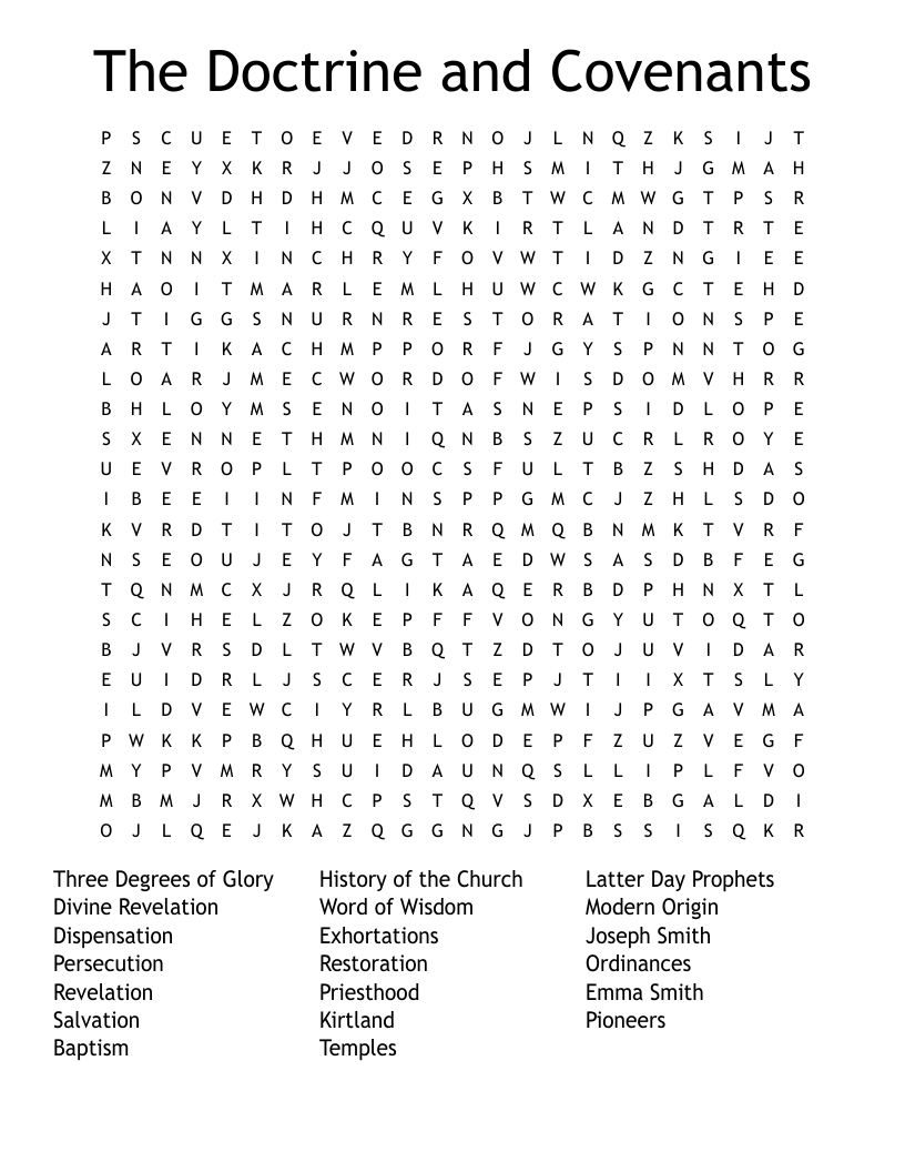 Printable Lds Word Searches And Crossword Puzzles