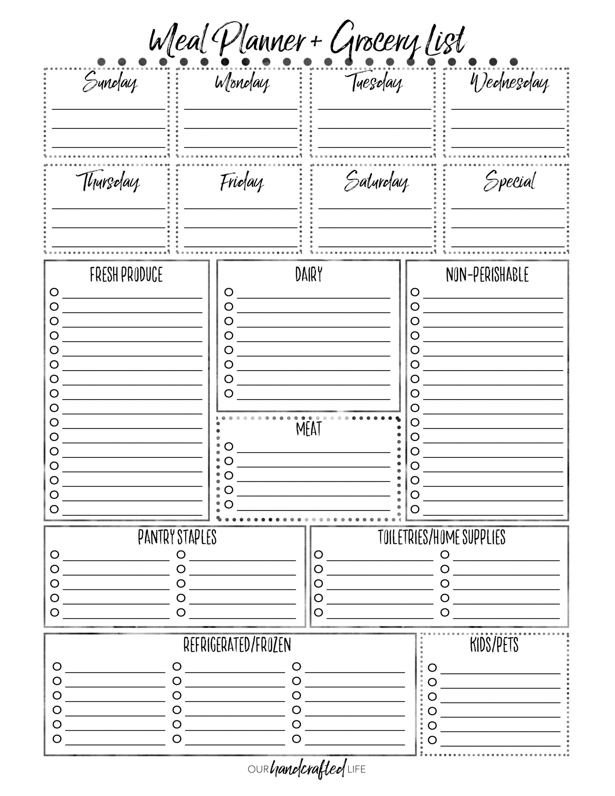 Meal Plan Printable