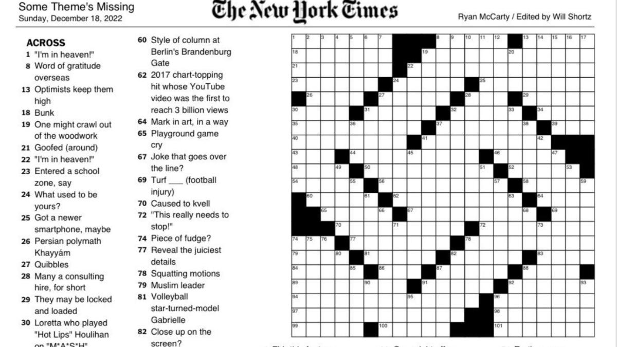 Ny Times Printable Crossword Puzzles For Free