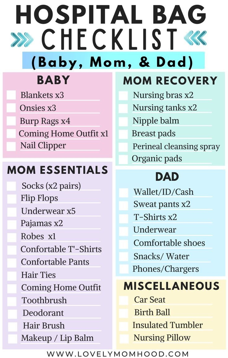 Printable Hospital Bag Checklist