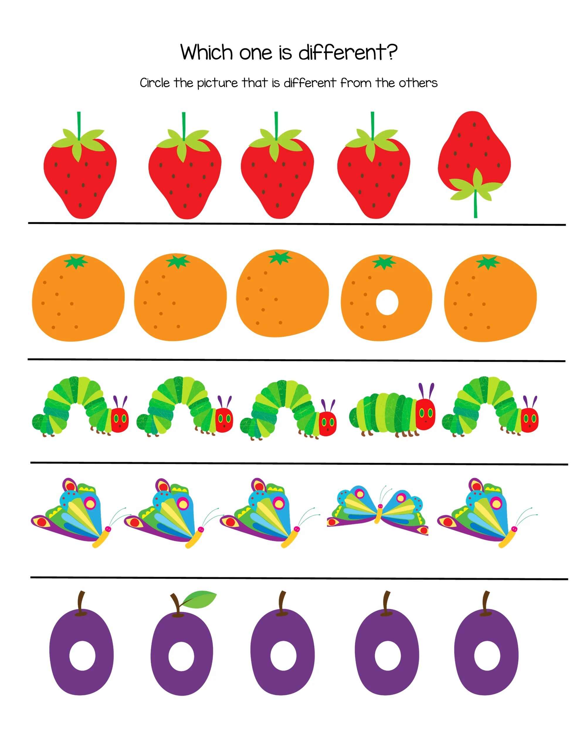 Printable Very Hungry Caterpillar Book