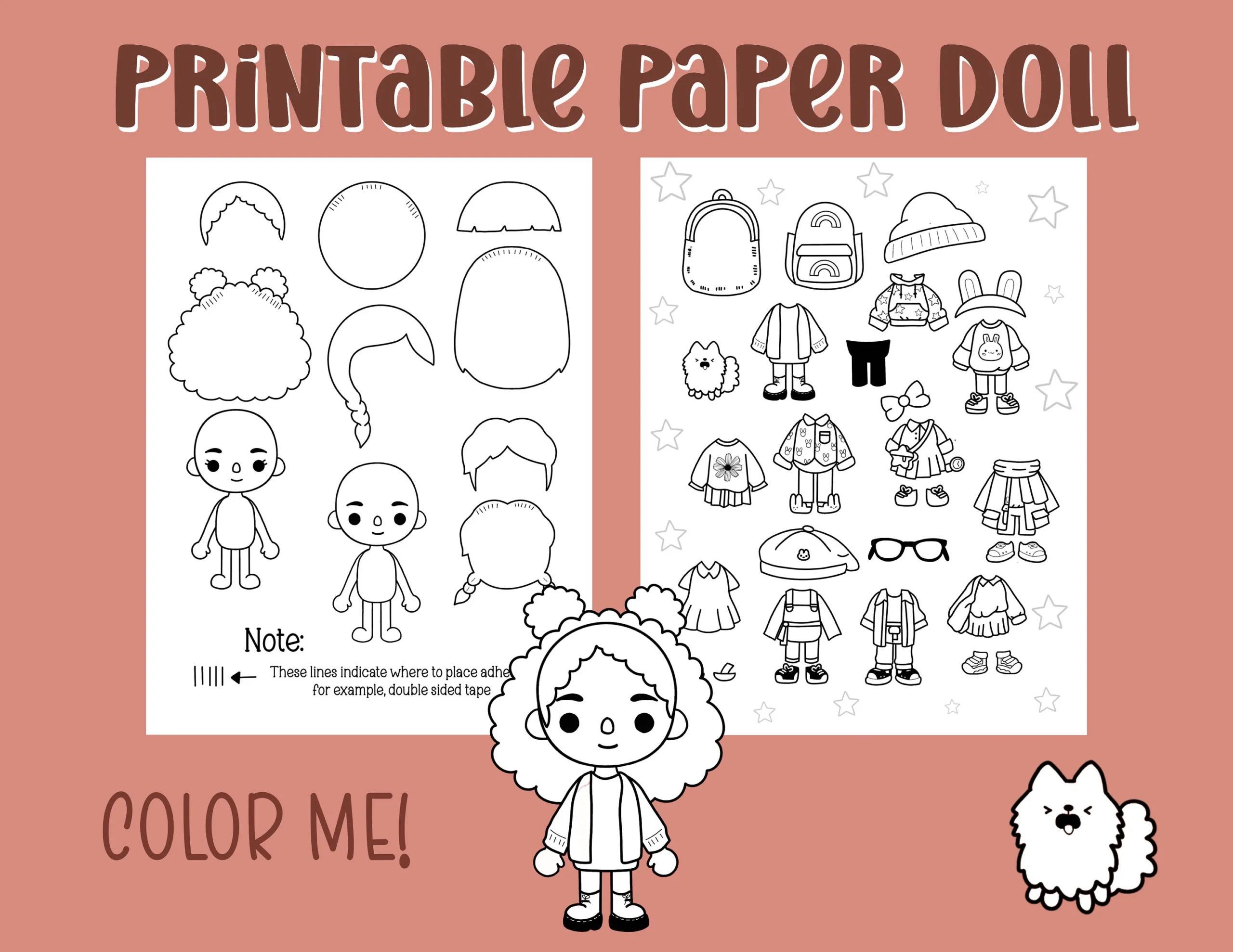 Toca Boca Inspired Paper Doll Kids Activity PDF Printable Etsy