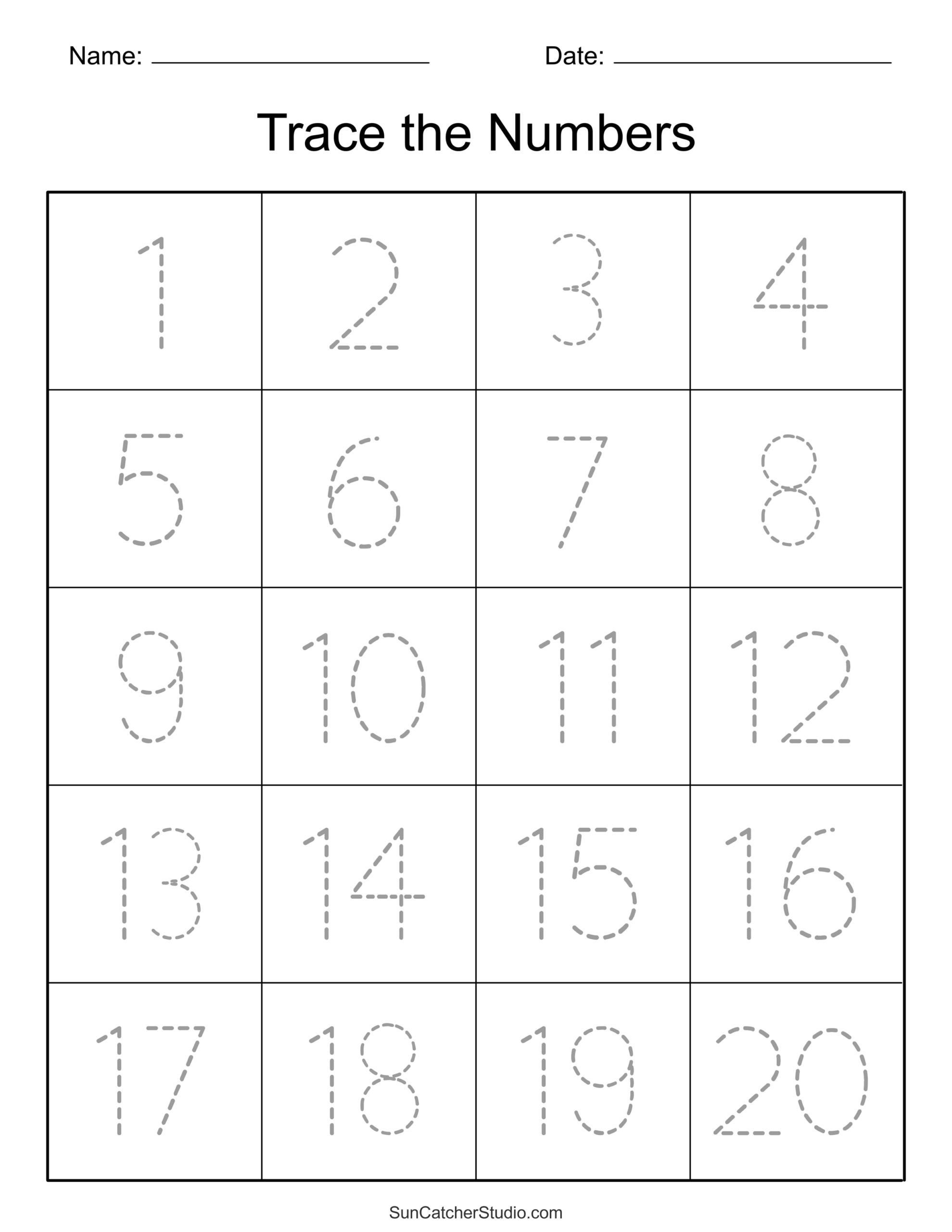 Printable Number Writing Worksheets
