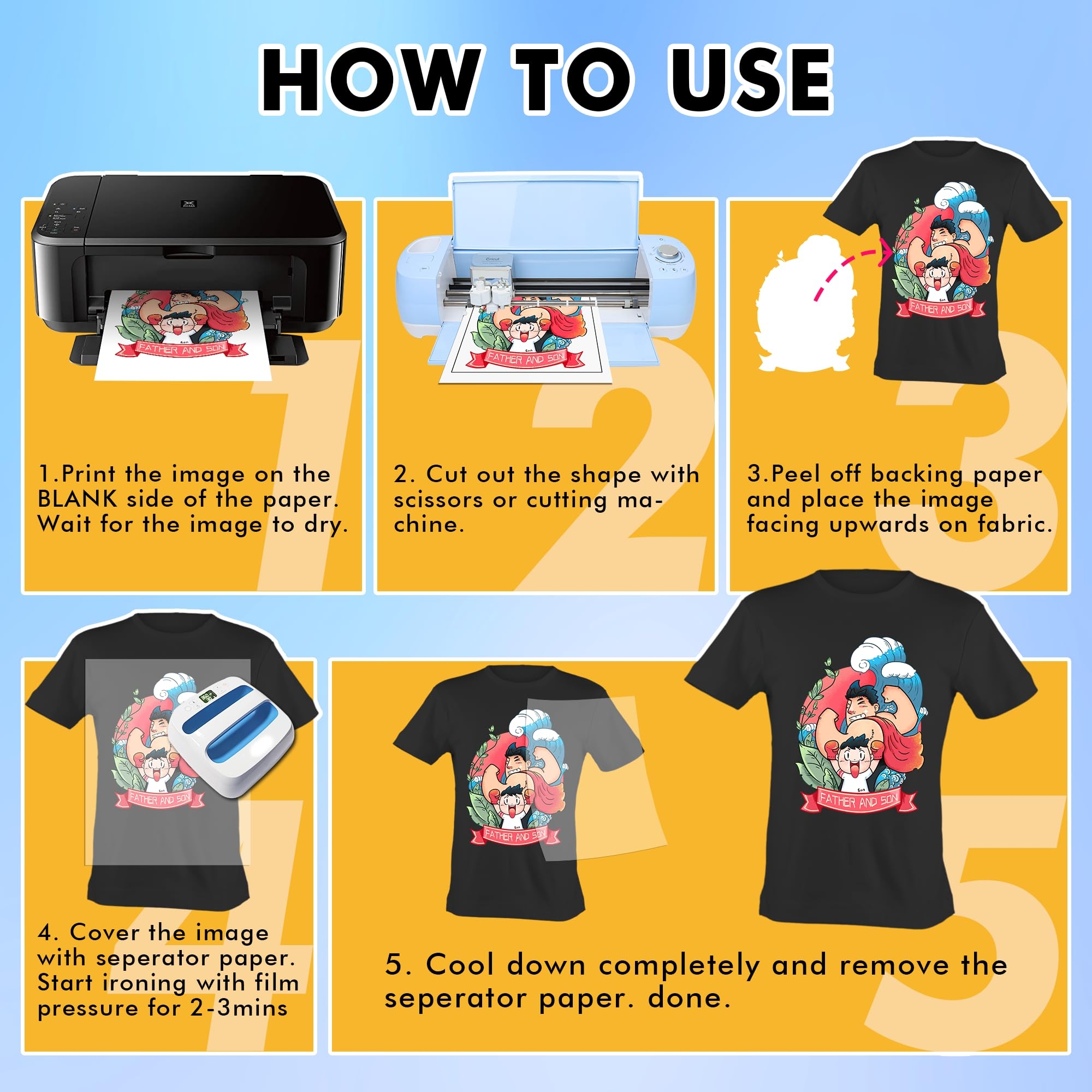 Transfer Master Printable Dark T shirt Heat Transfer Paper Inkjet 