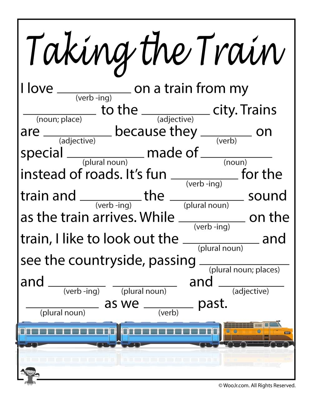 Travel Ad Libs For Kids Woo Jr Kids Activities Children s 