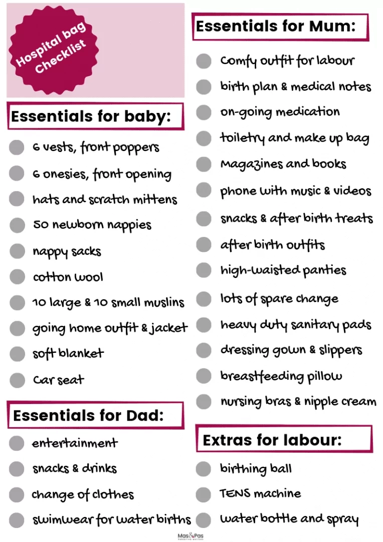 Ultimate Hospital Bag Checklist with FREE Printable Pregnancy 