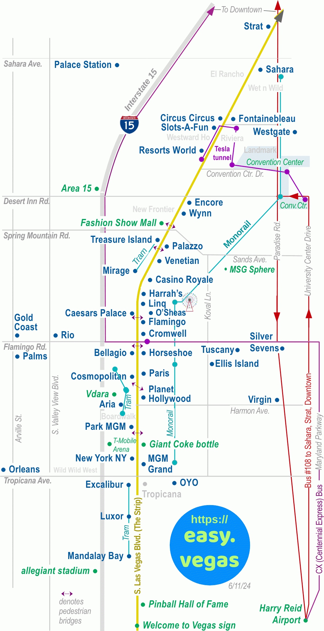 Printable Vegas Strip Map