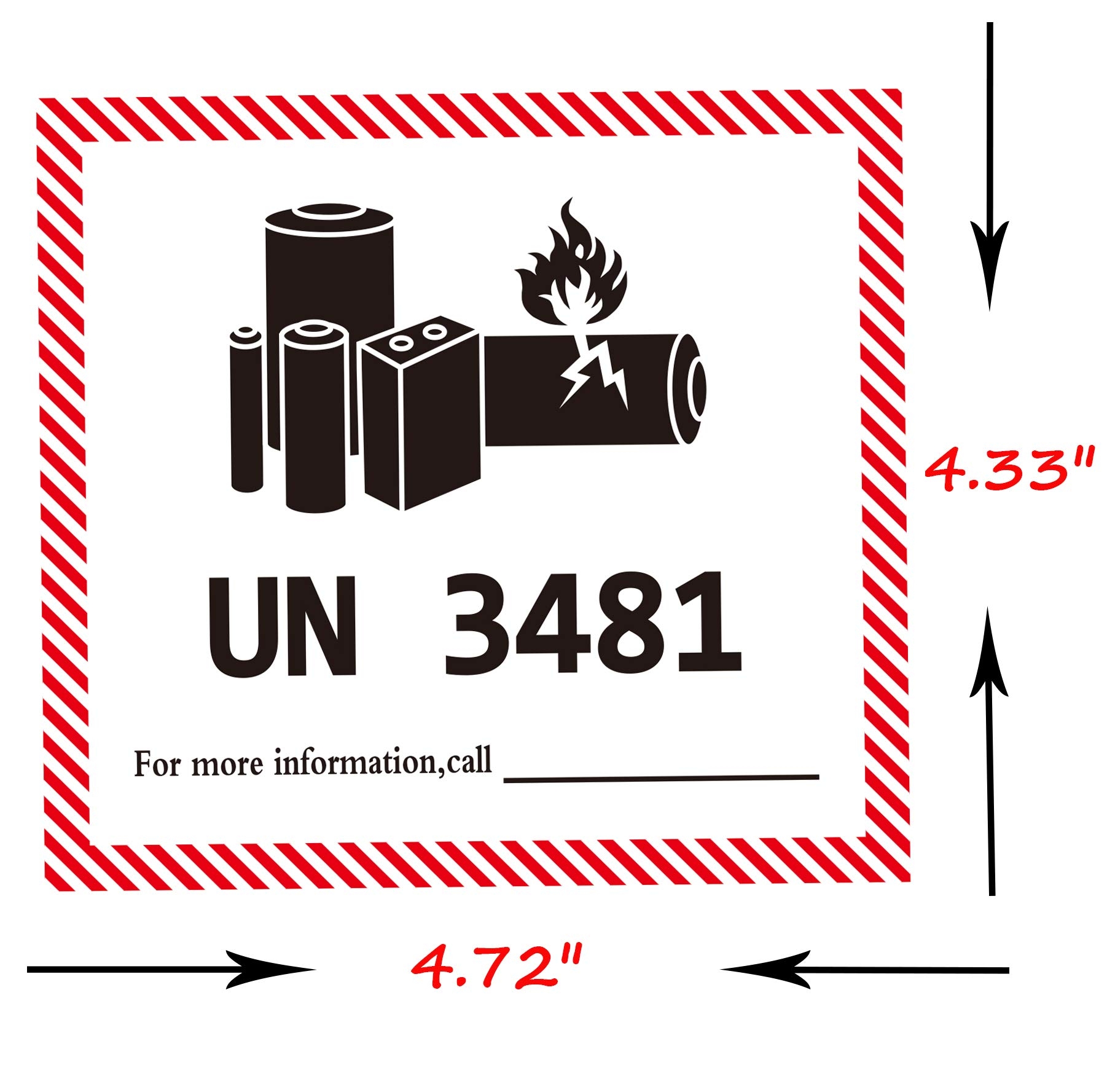 UN 3481 Lithium Battery Labels 4 72 X 4 33 Inch Lithium Ion 