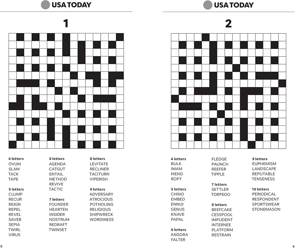 Usa Today Printable Crosswords