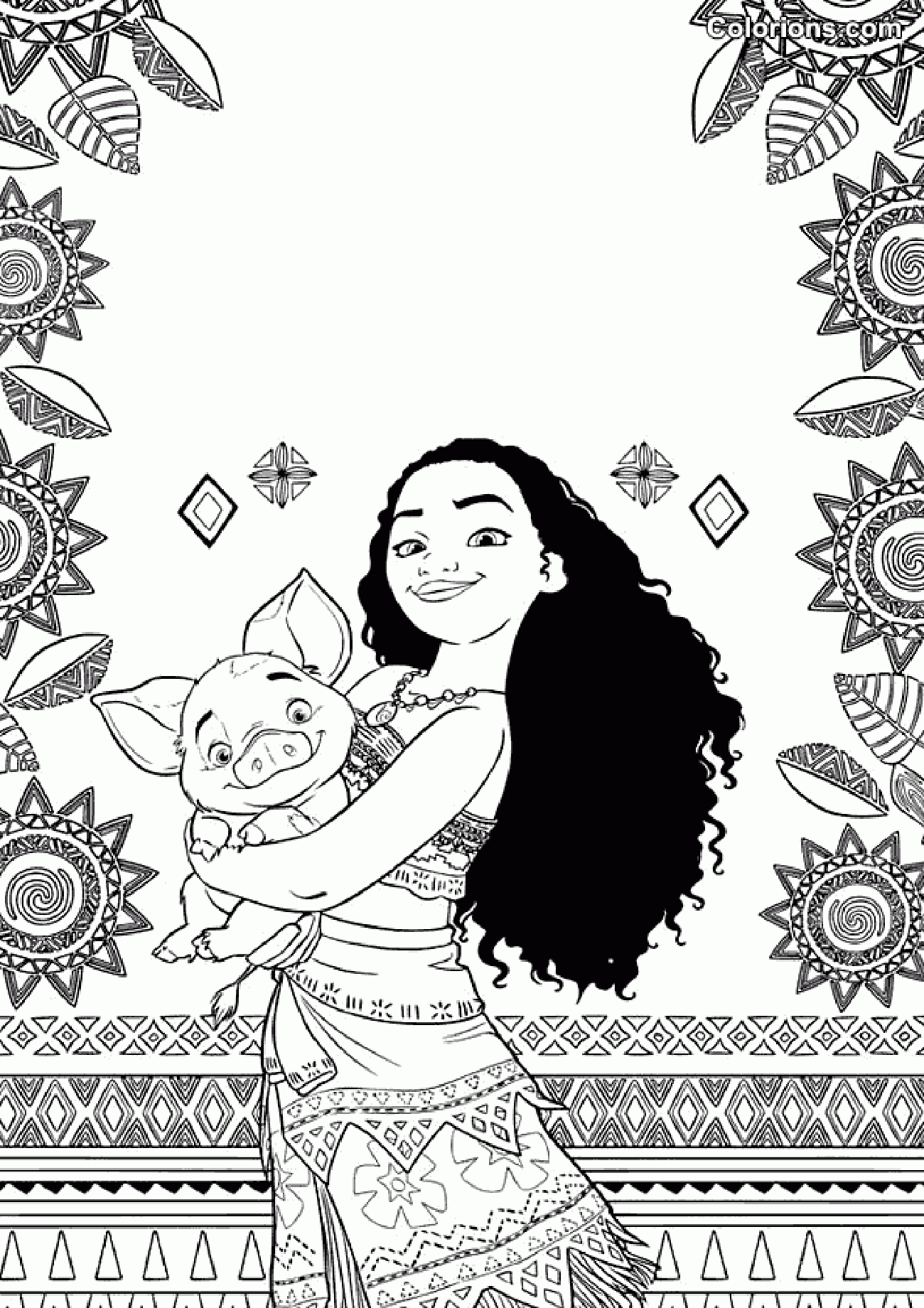 Vaiana Coloring Page To Download For Free Moana Coloring Pages