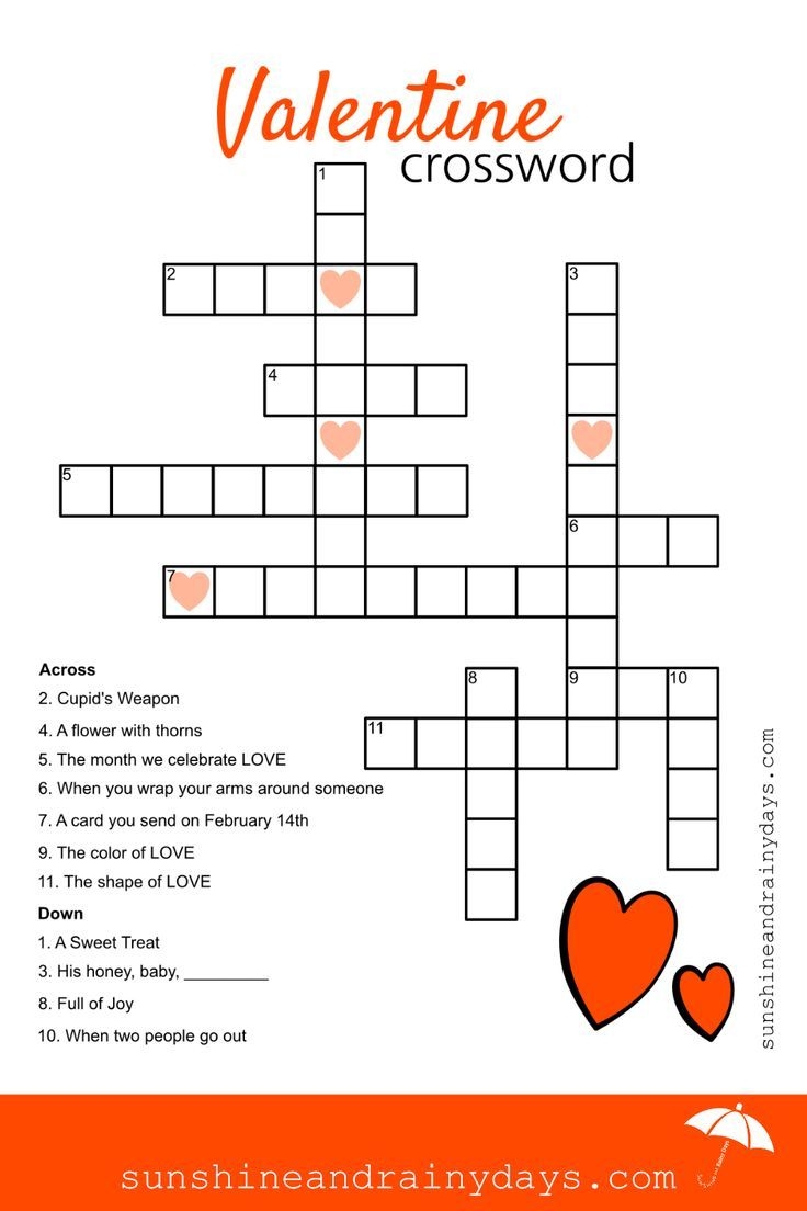 Valentines Day Crossword Puzzle Printable