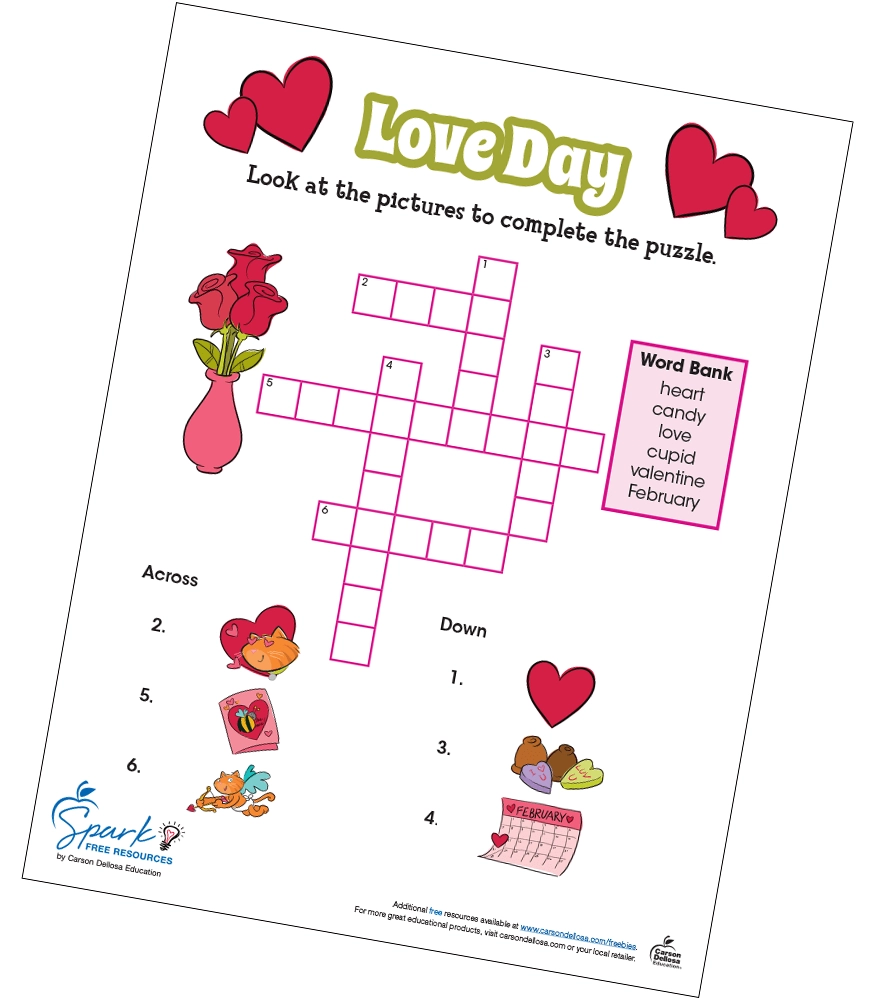 Valentines Day Crosswords Printable