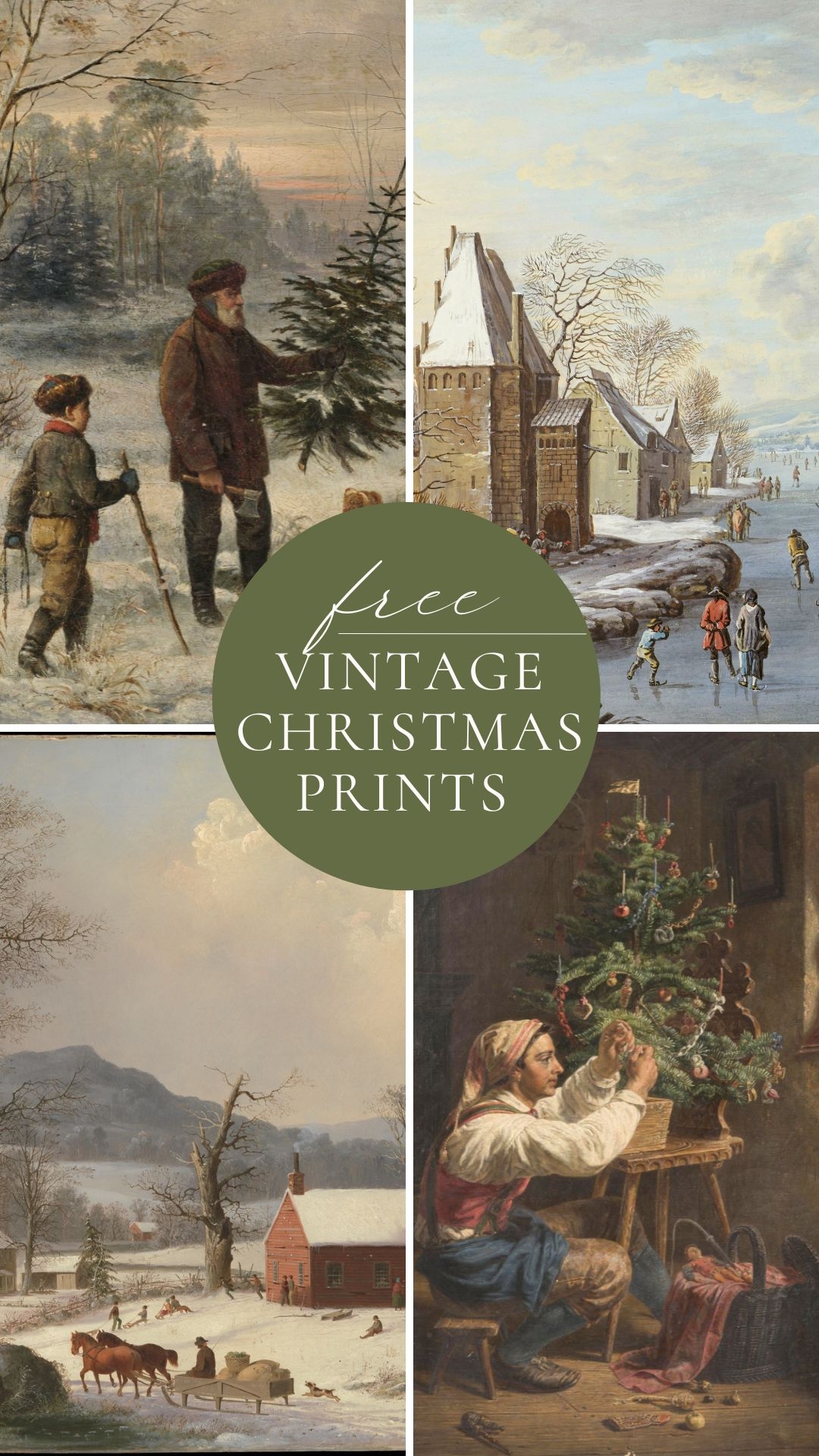 Vintage Winter Village Prints Amelia Lawrence
