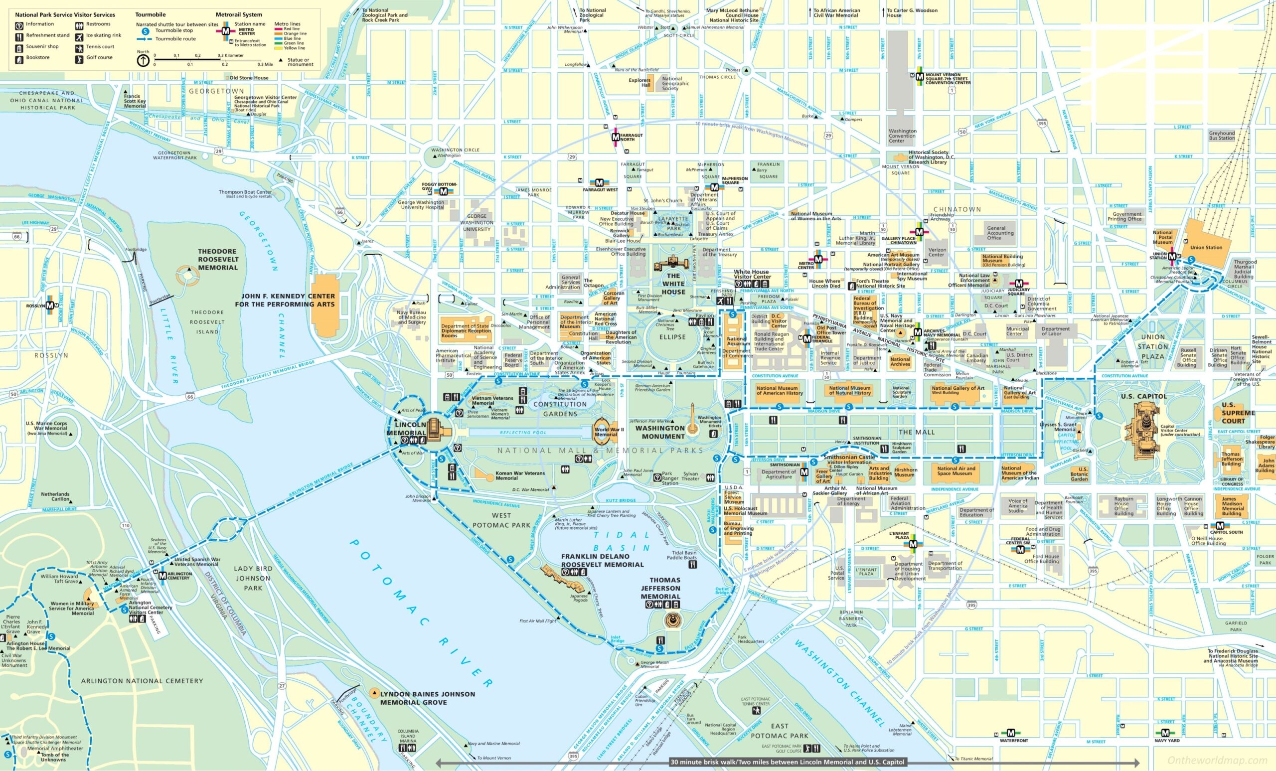 Washington Dc Tourist Map Printable