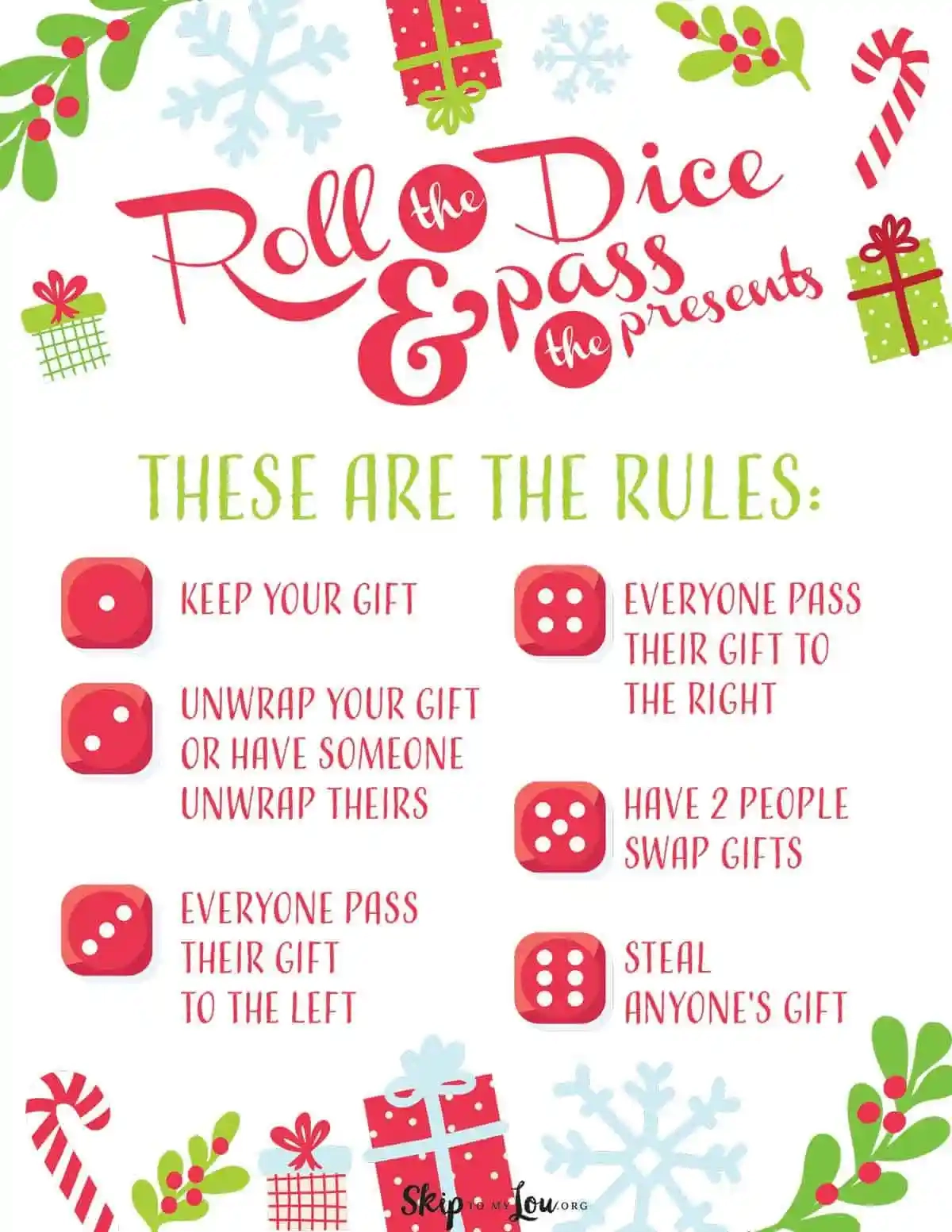 White Elephant Christmas Dice Gift Exchange Game Christmas Gift 