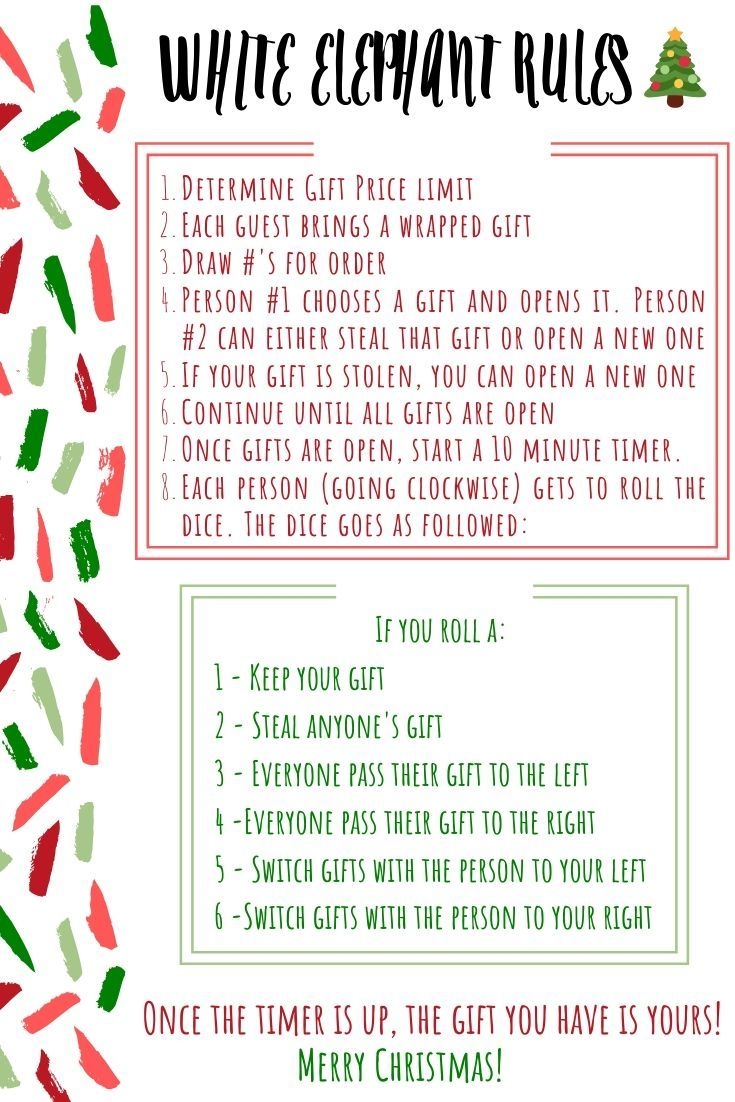 White Elephant Christmas Game Rules