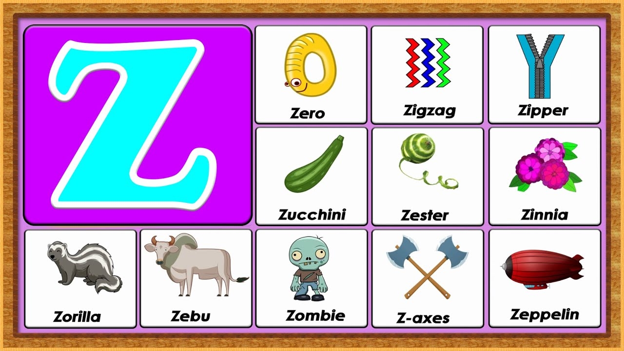 Z Words For Preschool