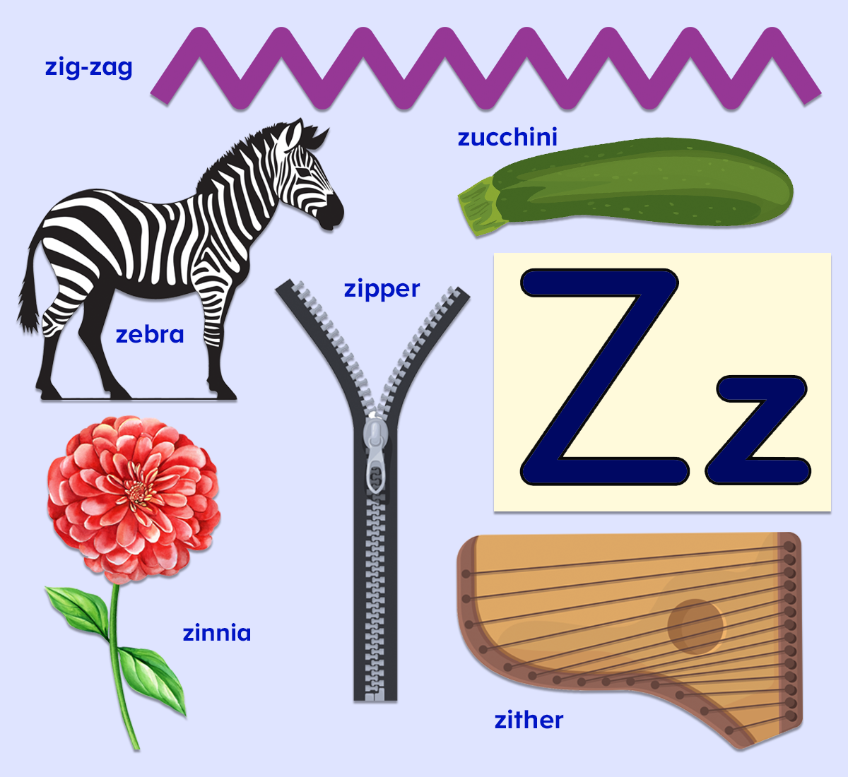 words that start with the letter z for kids abcmouse