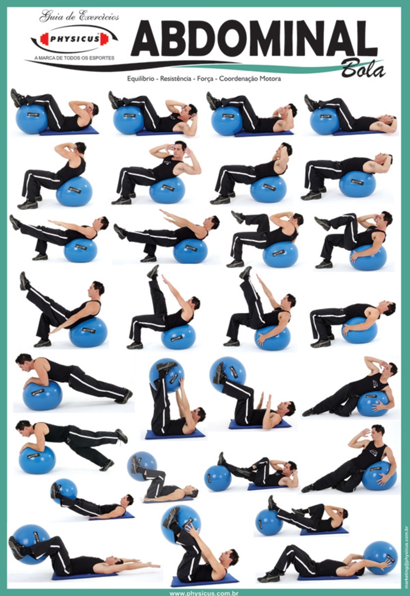 Workout Routine Gym Ball Exercises For Beginners Printable Gym 